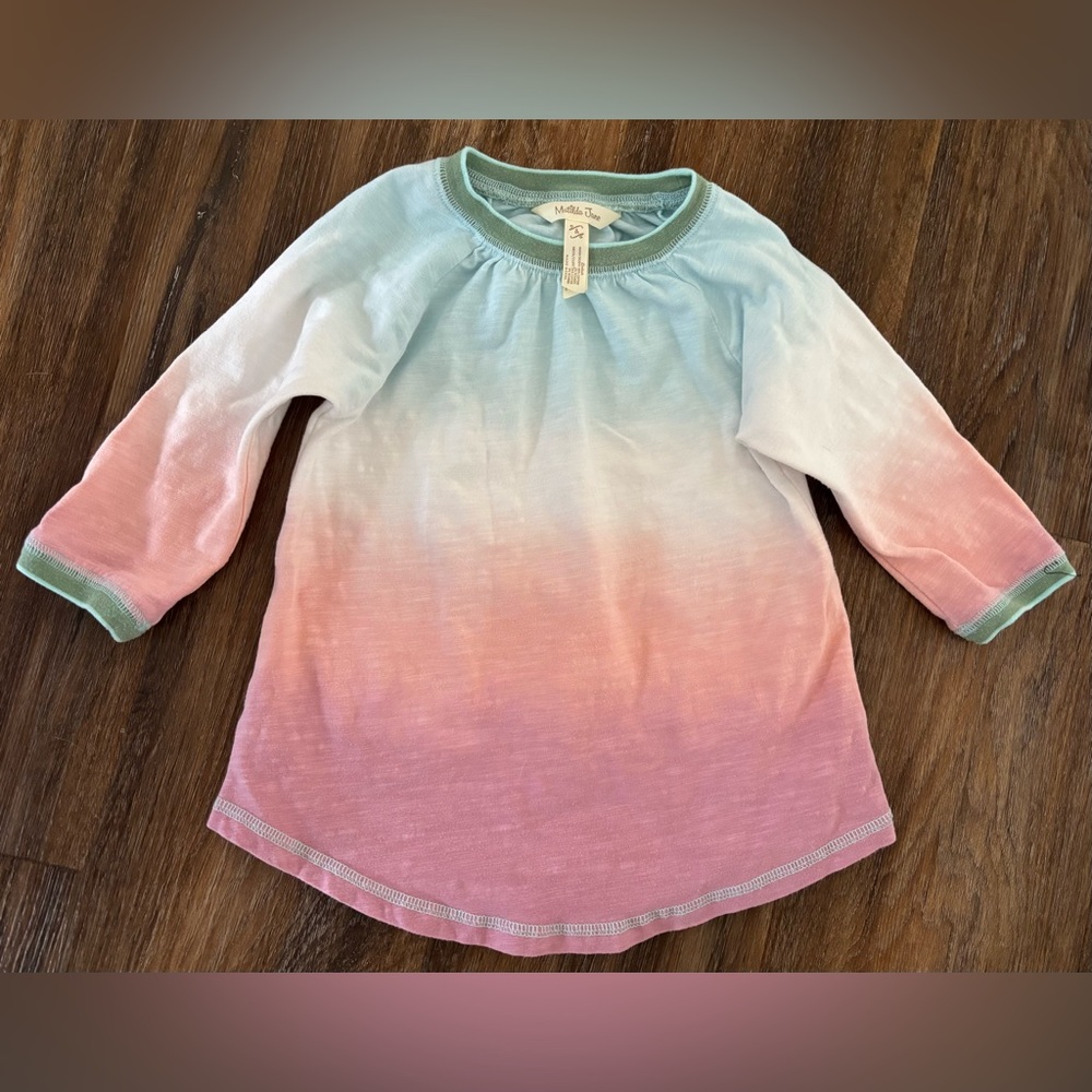 Matilda Jane Ombre Mint to Pink 3/4 Sleeve Girls Top